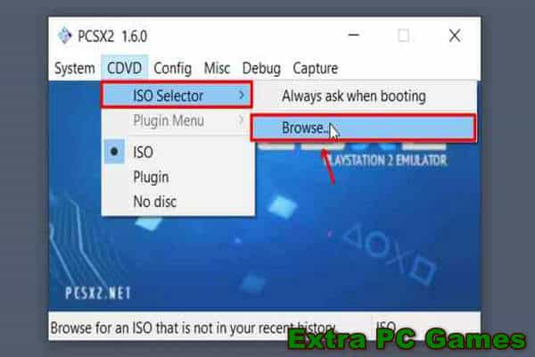 Step 26 Go to CDVD ISO Select and Browse PS2 ISO Game File